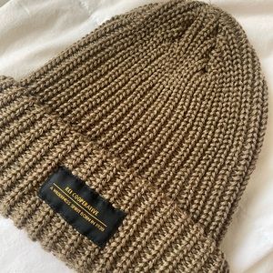 REI knit tan beanie